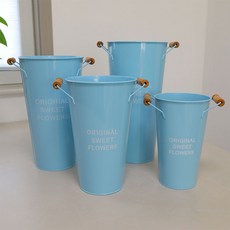铁艺干花鲜花插花桶田园家居饰品花桶花盆花器花店鲜花醒花桶, 蓝色