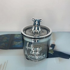 精品上新 ins風 高顏值便攜創意牙籤筒收納棉籤筒棉籤罐防塵帶蓋小紅書同款 上新, 印花銀色Ahome, 1個