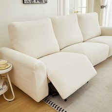 에스엔엠(S&M) 리클라이너소파커버 쇼파 교체 리폼 덮개 가죽갈이 천갈이, 1개, 펄 화이트