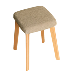 작은 사각형 의자 커버, 베이지, 1개