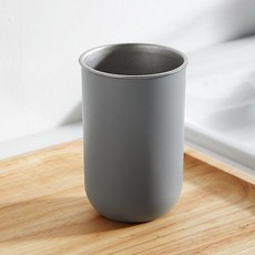 不鏽鋼洗漱杯組 (雪峯白+黑色) 含杯架, 1個, 不鏽鋼洗漱杯銀灰色/磨砂350ml