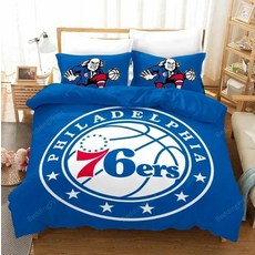NBA 필라델피아 76ers 이불 배게 커버 세트 (싱글 더블) Philadelphia 76ers Duvet Cover Set, 포함