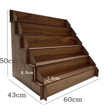 엽서진열대 홍보물 꽂이 입체 3단 엽서 팜플렛 책, 1단, 블랙월넛 평면 5단