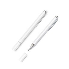 (4入組) DP15 筆夾款 圓盤 細字 電容 觸控筆 平板 手機, 白色, 1套