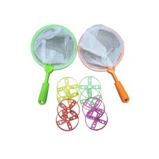 腳踩彈射飛碟 親子互動戶外玩具, 【2撈網+8飛碟】, 1個