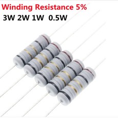 와이어 퓨즈 권선 저항 0 5W 1W 2W 3W 1 15 22 33 47 5 2 3 4 7 10 20 68 100Ohm, 0 5W 10 Ohm 100PCS