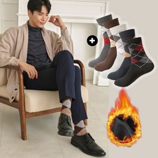 액티브온 남자 두꺼운 겨울 방한 기모 양말 보온 중목 5켤레 세트