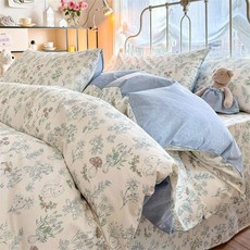 무인양품 순면 이불 커버 150x200 싱글 침대용 겨울 침구, 시크릿 포레스트