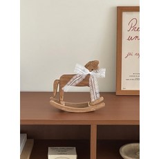 미니 소품 악세사리 타자 달력 흔들말 가림막 시계, 1개, 리본 흔들목마 B