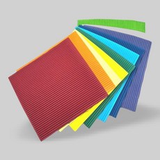 8절 골판지 혼합 10색 공예용 모형제작 완충재 재료 종이 10매, 상세페이지 참조