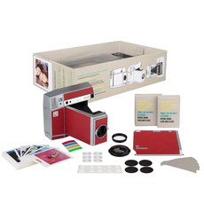 에이투지커넥트 유리 렌즈 Lomo 인스턴트 스퀘어 복고풍 즉석 인화 인물 사진 카메라, 02 Red set, 레드 세트, 1개