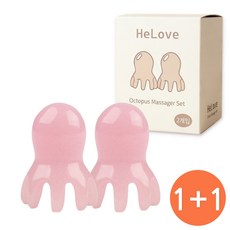 헤럽 문어 괄사 두피 마사지기, 밀키핑크, 2개