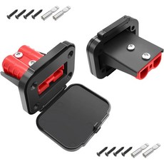 앤더슨 플러그 2PCS 50A 퀵 커넥트 와이어 커넥터 장착 및 캡 12-6 AWG 배터리 연결 해제 12V-36V 방수 SB50 차량 RV 트렁크 보트 윈치용, 120A