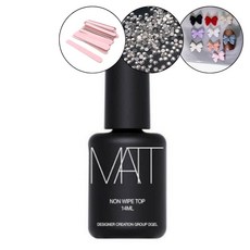 디젤 논와이프 매트 탑젤 14ml+파츠 30알 젤네일아트 재료, 투명계열, 14g, 1개