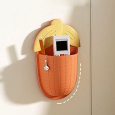 다용도 소품 정리 리모컨 칫솔 보관 걸이 미니 부착식, 1개, 오렌지