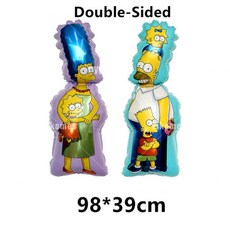 생일 파티 학예회 이벤트 할로윈 용품 심슨 풍선 재미있는 노란색 가족 홈 라텍스 호일 에어 축하 배너 케이크 토퍼 장식 어린이 장난감, 기타, 1pc