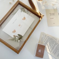 haruborn 액자카드 l 한글 영문 아기 발도장 출산선물, 액자카드 한글, 가로