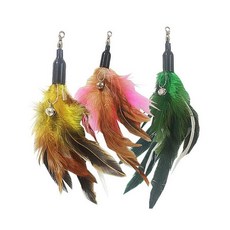 쥬쥬베 고양이 장난감 낚시대 리필 깃털 3종, 옐로우, 1개