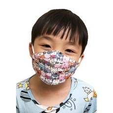 穎舖 台灣現貨免運 兒童口罩 兒童立體口罩 KF94 韓版 幼童口罩 kn94魚口 兒童3D立體口罩 四層熔噴布動物汽車, F94貓咪3-9歲(10片裝), 1個