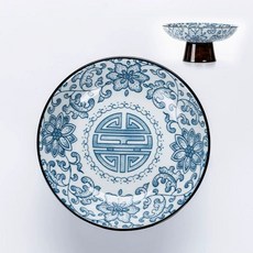 중식당 식당 도자기 화이트 5인치 그릇 도자기 호텔 발이 목이 접시 레스토랑 높은 순백, 1개, V. 높은 발 과일 접시 - 꽃과 과일 직경 6.3cm