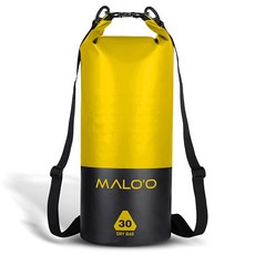 Malo'o 30L 튼튼한 100% 방수 롤탑 드라이 백 백팩 - 낚시 래프팅 카약 해변 보트 타기 하이킹 및 캠핑용 장비를 건조하게 유지 여행 안전 사용하기 쉬운 1