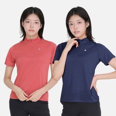 <스타일랑> (1+1) 여성 쿨 반팔 집업티 / 냉감 까칠이 원단 등산 아웃도어 스판 빅사이즈 반팔 집업 티셔츠