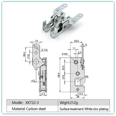 자동차 로터리 수동 베어 클로 래치 패널 금속 숨김형 슬램 락, 02 A pair of XK722-3