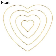 드림 캐처 금속 벽걸이 후프 문 스타 마크라메 골드 링 웨딩 화환 공급 장식, 마음, 1. Heart