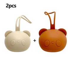 곰 젖꼭지 가방 아기 노리개 실리콘 먼지 주최자 휴대용 체인, 11)C 2PCS