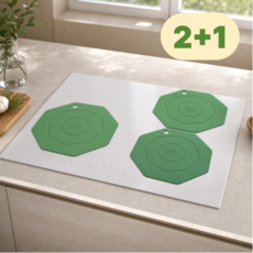 필핏 프리미엄 실리콘 인덕션 보호 매트 2+1 (23cm), 딥그린(size L), 3개
