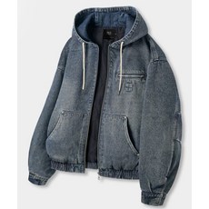 DIMITRI BLACK 2WAY 디트로이트 패딩 자켓_데님 더스트 인디고 296532