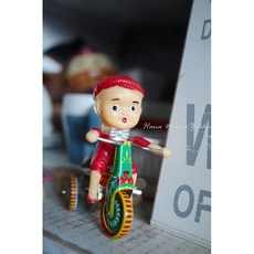 懷舊鐵皮三輪車發條玩具, 1個