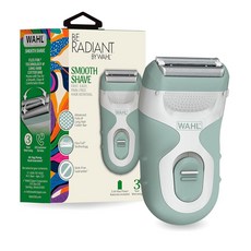 Be Radiant by Wahl Smooth Shave 여성용 전기 면도기 - 긴 헤어 트리머 바가 있는 듀얼 포일 헤드 매끄러운 다리와 겨드랑이를 위한 무선 배터리 작, Be Radiant by Wahl, Smooth Sha