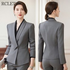 RCLET 여성 정장 세트 정장자켓 + 바지 투피스 슬림핏 오피스룩 면접복 정장 세트 양복세트