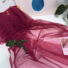 CRT 008 탐나요 촘촘한 망사 원단 무지 투투 패브릭 샤샤 대폭 천 드레스 모기장, 1개, 와인