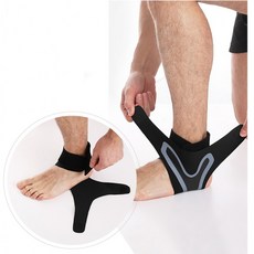 [노바상점]초슬림 2단 발목 보호대 밴드 좌우 2개세트 스포츠 헬스 등산 러닝 고정 압박 3레이어, 1개