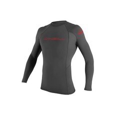 O'Neill Youth Basic Skins 긴소매 래쉬가드 서핑 및 모든 야외 활동을 위한 UPF 50+ 햇빛 발진 보호 그래파이트 4, 흑연
