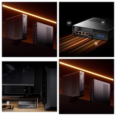MINISFORUM MS-A2 게이밍 베어본 미니PC 컴퓨터 R9-9955HX / R9-7940HX DDR5 포함, WIN11 Home, 2TB, 96GB, 블랙