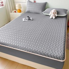 雅鹿 冰絲乳膠床笠, 鍾幸灰,90*200cm 乳膠單牀笠