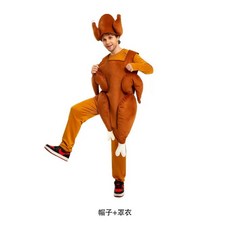 火雞造型服裝組 (帽子+罩衣), 烤雞成人, 1個