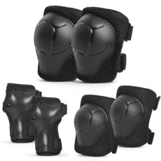 KRIDDO 3-in-1 보호 장비 세트 무릎 패드 및 팔꿈치 손목 보호대 포함 만 3-12세용 스케이트보드 사이클링 스쿠터 스케이트에 이상적 보관 가방 포함1144, KRIDDO 3-in-1 보호 장비 세트, 무릎 패드