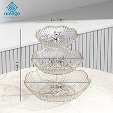 AMEGA 2단/3단 케이크 디저트 트레이, 투명 3단, 1개