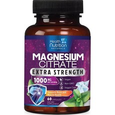 헬스뉴트리션 구연산마그네슘 1000mg 캡슐 Health Nutrition Naturals Magnesium Citrate, 1개, 60정