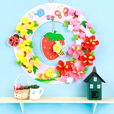 플레이콘 봄 담은 리스 만들기 5인용 꽃다발 꽃꽂이 제작 디자인 꽃 종류 선물 포장 주문, 본상품