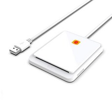 ID 은행 SIM CAC ID 카드 커넥터 어댑터용 USB 2.0 스마트 카드 리더기 메모리, 01 White, 01 CHINA, 1개, White