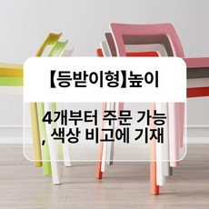 미니 간이 의자 플라스틱 체어 경량 스툴 이동식 테라스, 1인용, 4개 이상 단품 가격 등받이형 높은