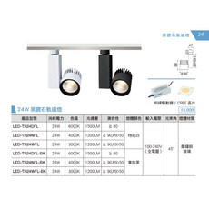舞光 LED 軌道燈 TR30DFL 貴族黑/時尚白, 1個