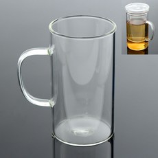 티타임 내열유리 뚜껑 커피 티 머그 550ml 허브