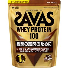 자바스 (SAVAS) 유청 단백질 100 리치 초콜릿 맛 1㎏ 메이지 [Amazon.co.jp 한정], 1개, 1kg