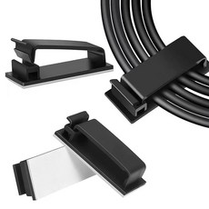 [ 1167465 ] GGFOXLEW 접착 케이블 클립 홀더 야외 조명 클립 블랙 코드 와이어 가정 자동차 사무실 책상 관리를 위한 튼튼한 나일론 벽 피니셔 클램프(블랙, 블랙_XL-40 개